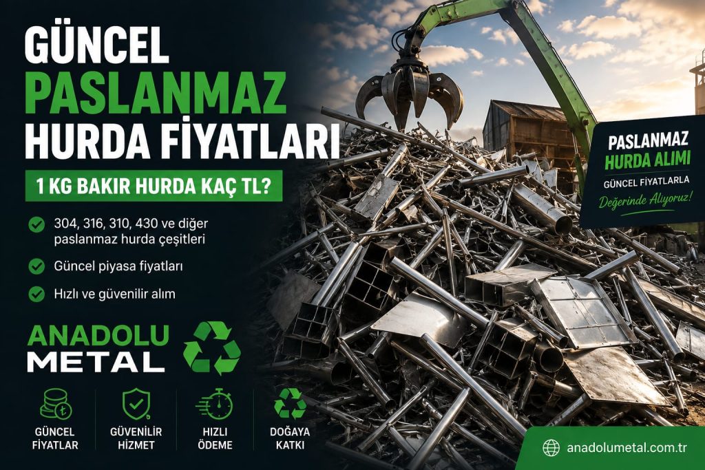 Güncel paslanmaz hurda fiyatları 2026 - 304 ve 316 paslanmaz hurda alım fiyatları | Anadolu Metal